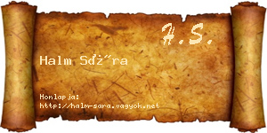 Halm Sára névjegykártya