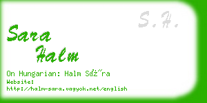 sara halm business card